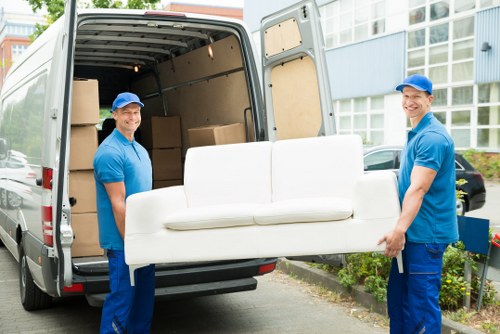 Local removal van outside a residential property in Morden Park