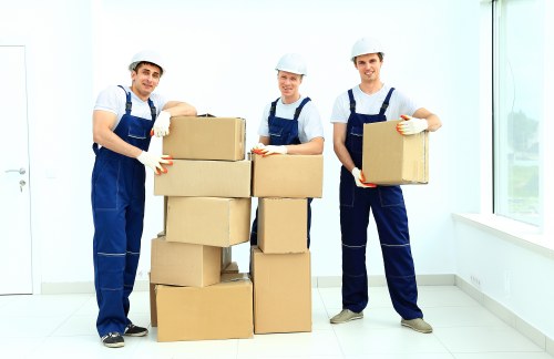 Packing boxes and furniture prepared for removals in Morden Park