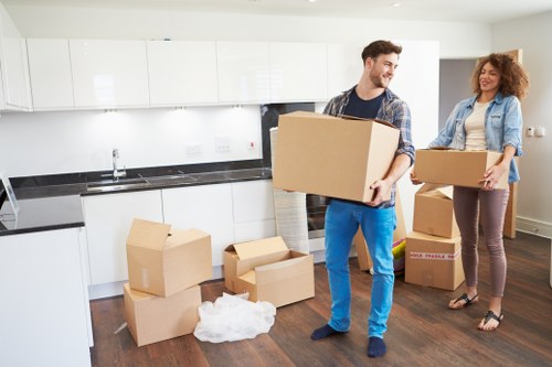 Packing and preparing items for a local van removal service