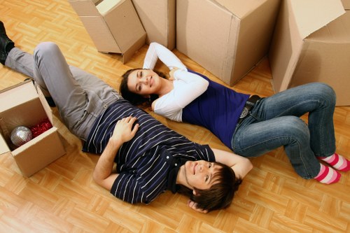 Office furniture being cleared from a Morden Park property